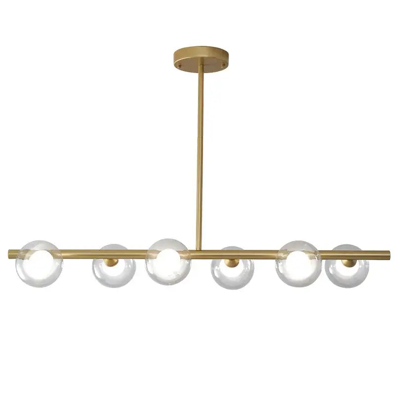 Modern brass glass ball pendant chandelier dining room light