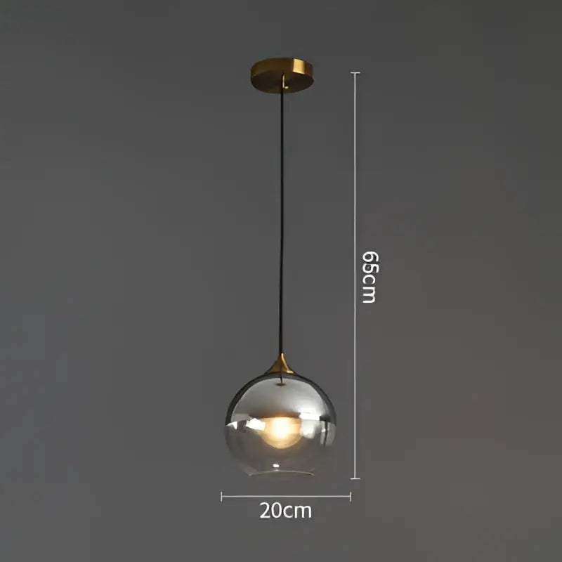 Modern brass glass ball pendant light dining and kitchen fixture