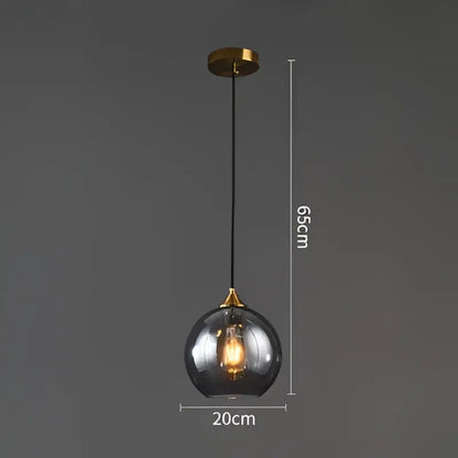 Modern brass glass ball pendant light dining and kitchen fixture
