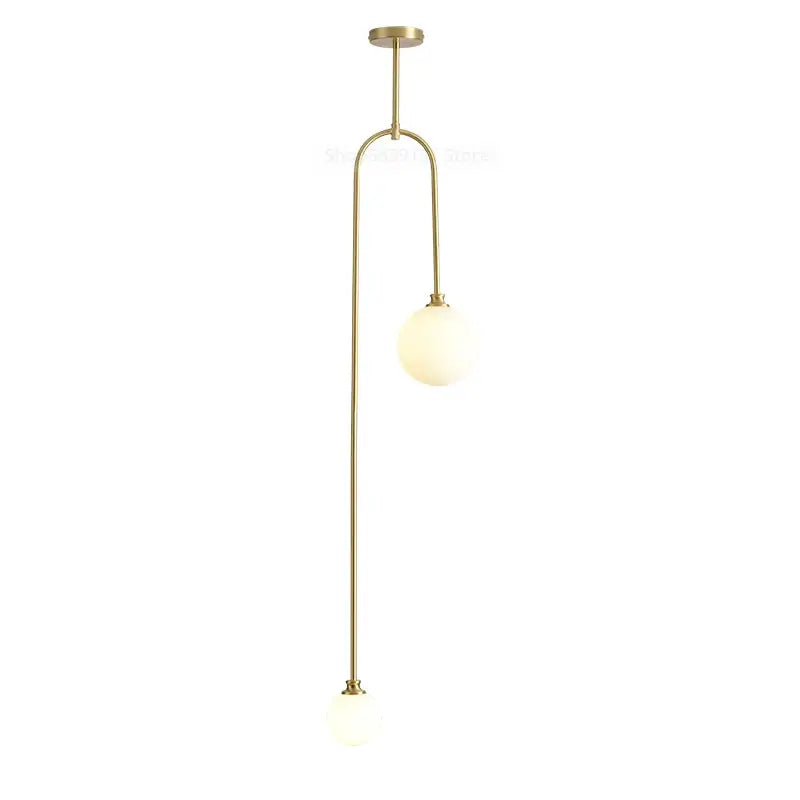 Modern brass glass ball pendant lights dining room frosted globes