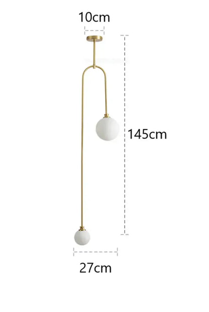 Modern brass glass ball pendant lights dining room frosted globes