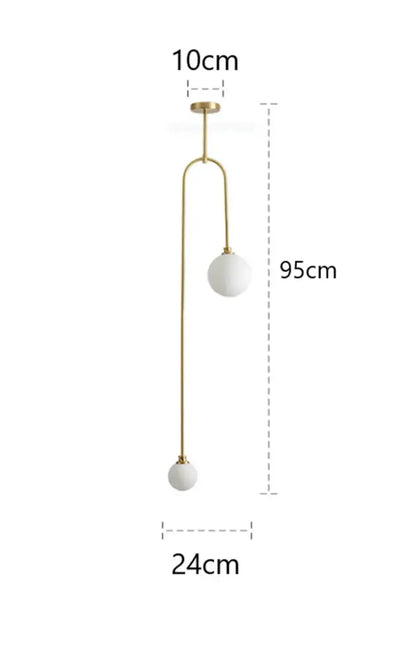 Modern brass glass ball pendant lights dining room frosted globes