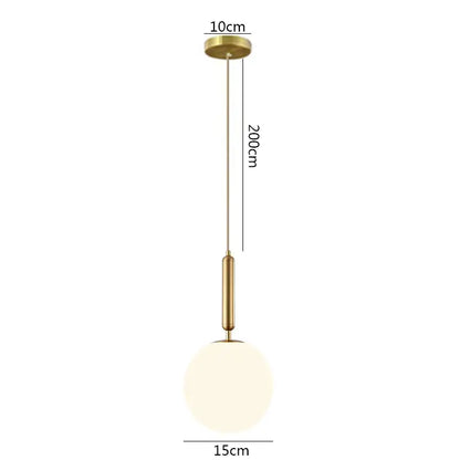 Modern brass glass ball pendant lights for kitchen decor