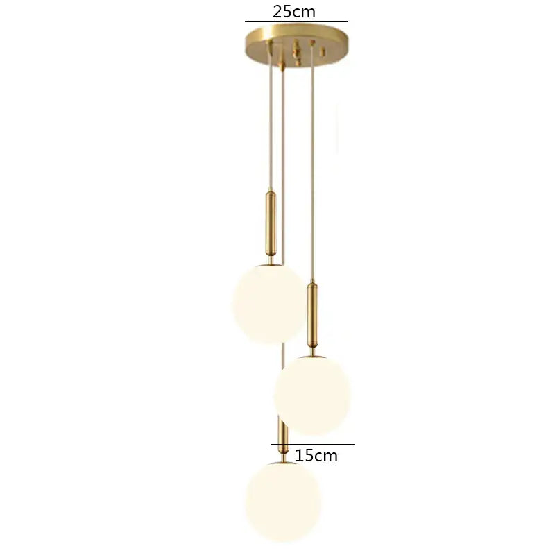 Modern brass glass ball pendant lights for kitchen decor