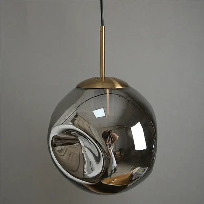 Modern brass glass ball pendant lights kitchen set of 2