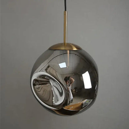 Modern brass glass ball pendant lights kitchen set of 2