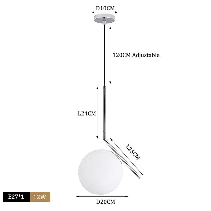 Modern brass glass ball pendant lights kitchen suspension luminaire