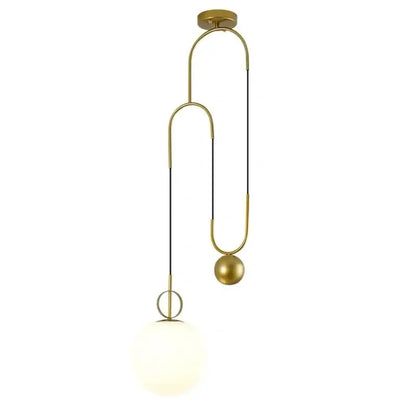 Modern brass glass ball pulley pendant light for dining room