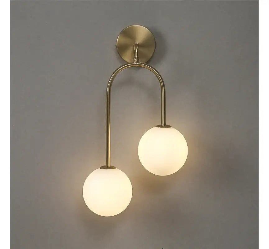 Modern brass glass ball wall lamps bedroom sconce lighting