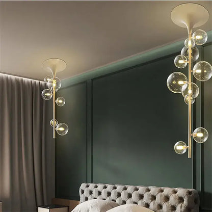 Modern brass glass bubble pendant light for dining room