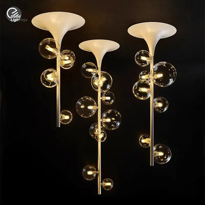 Modern brass glass bubble pendant light for dining room