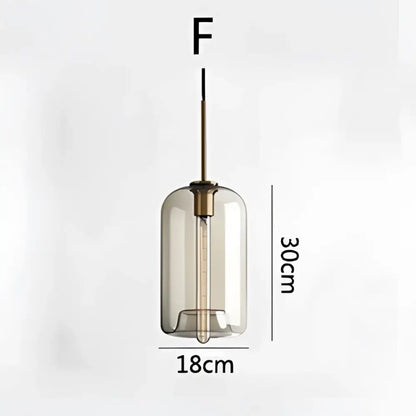 Modern brass glass chandelier dining room pendant light
