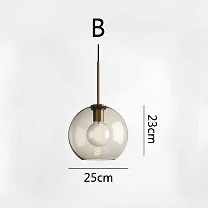 Modern brass glass chandelier dining room pendant light