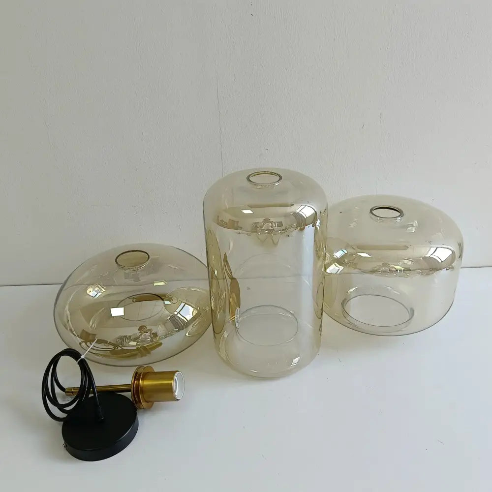 Modern brass glass chandelier dining room pendant light