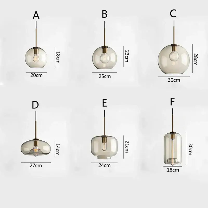 Modern brass glass chandelier dining room pendant light