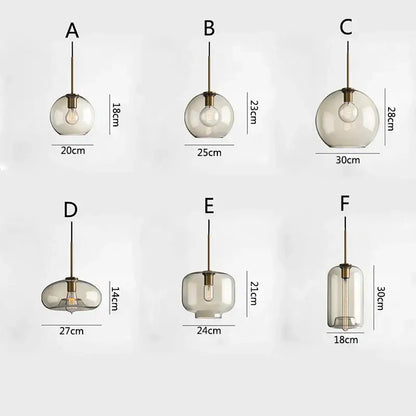 Modern brass glass chandelier dining room pendant light