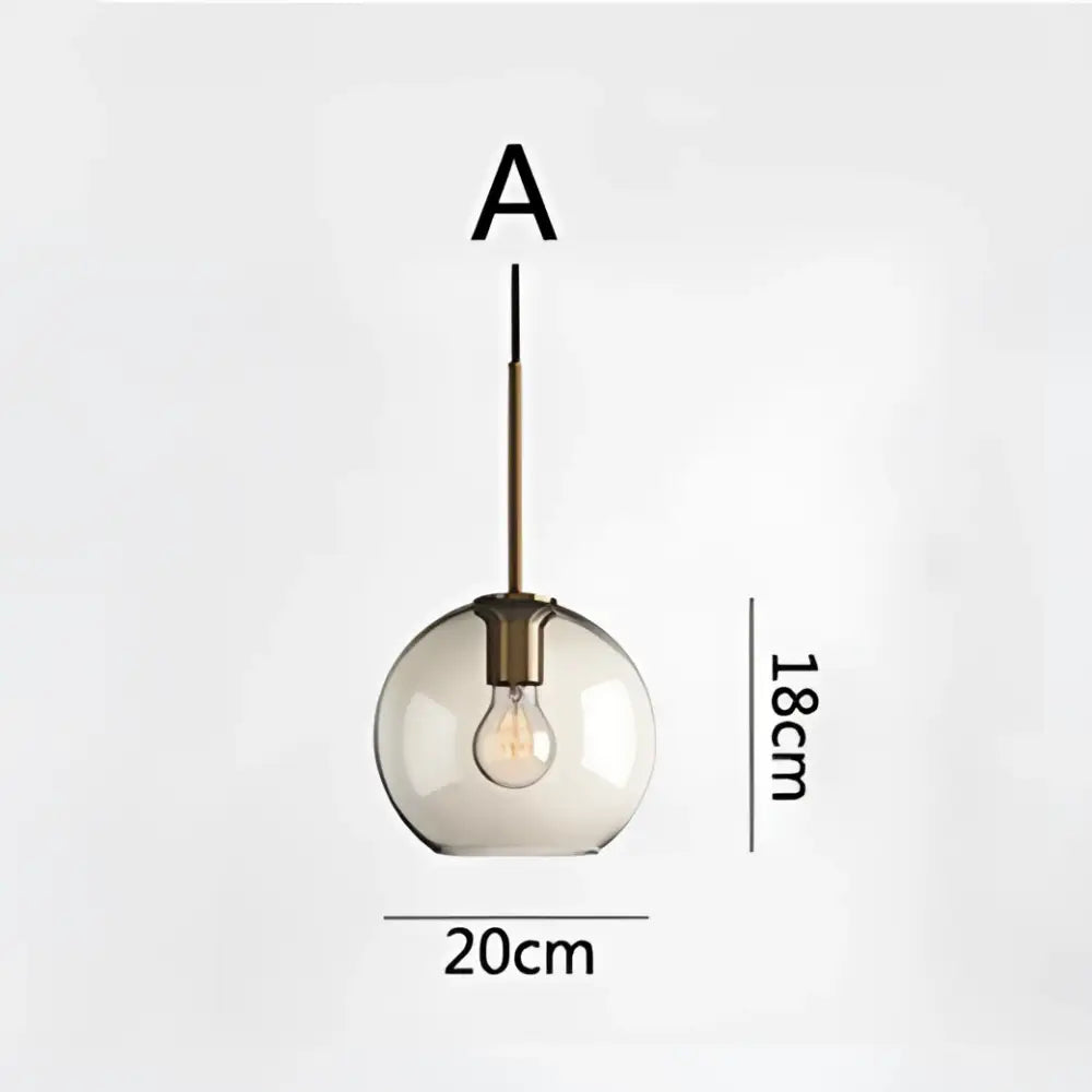 Modern brass glass chandelier dining room pendant light