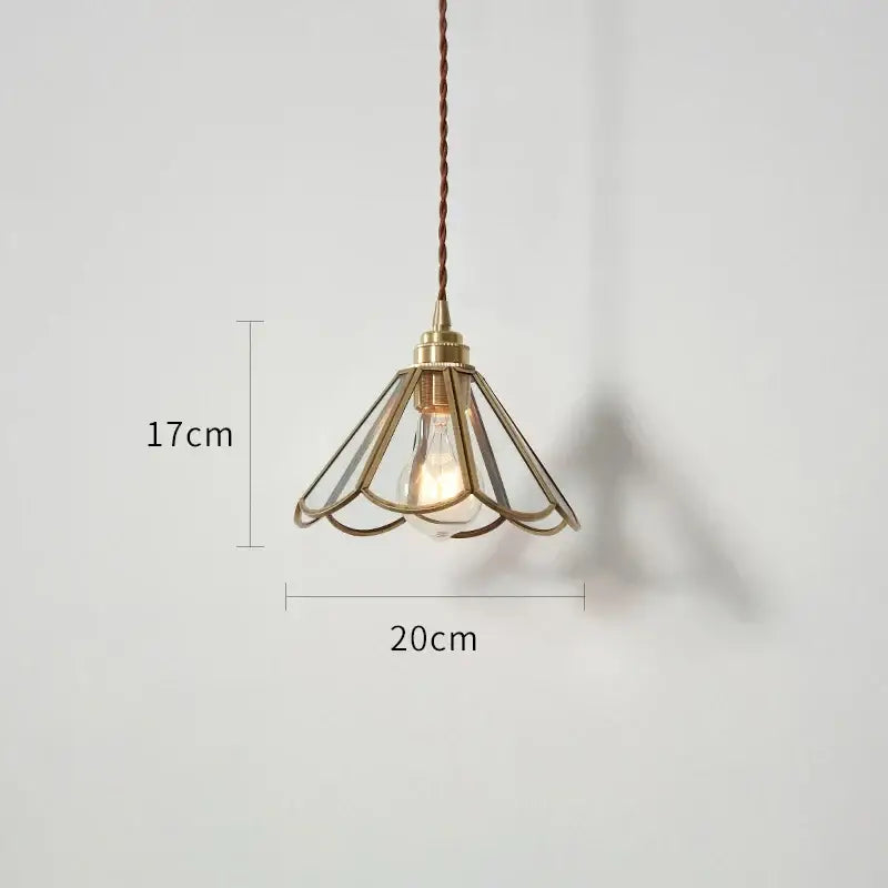 Modern brass glass copper led pendant lights dining room bell shape