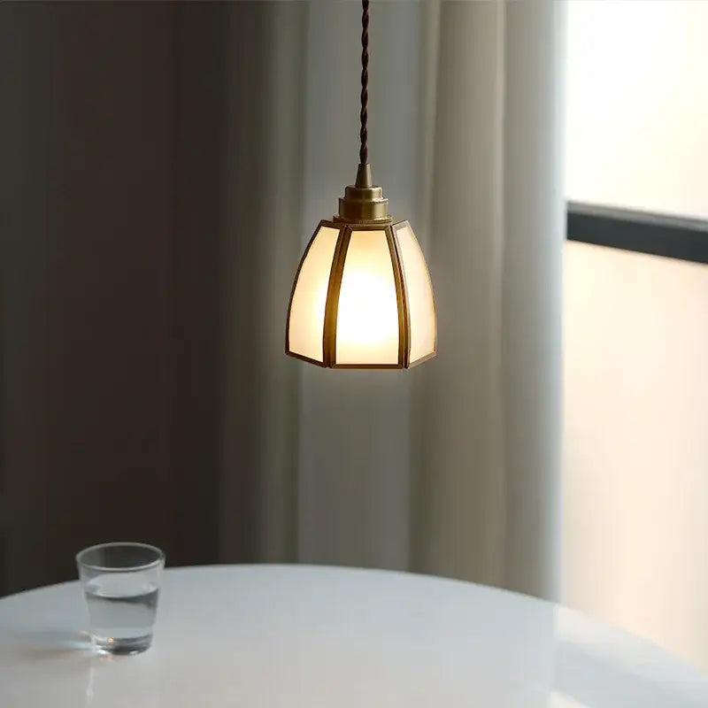 Modern brass glass copper led pendant lights dining room bell shape