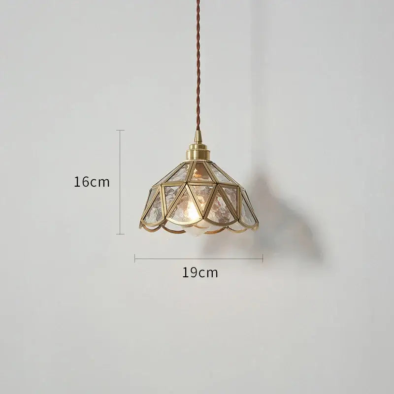 Modern brass glass copper led pendant lights dining room bell shape