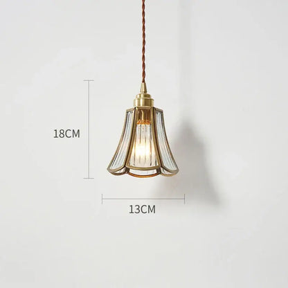 Modern brass glass copper led pendant lights dining room bell shape