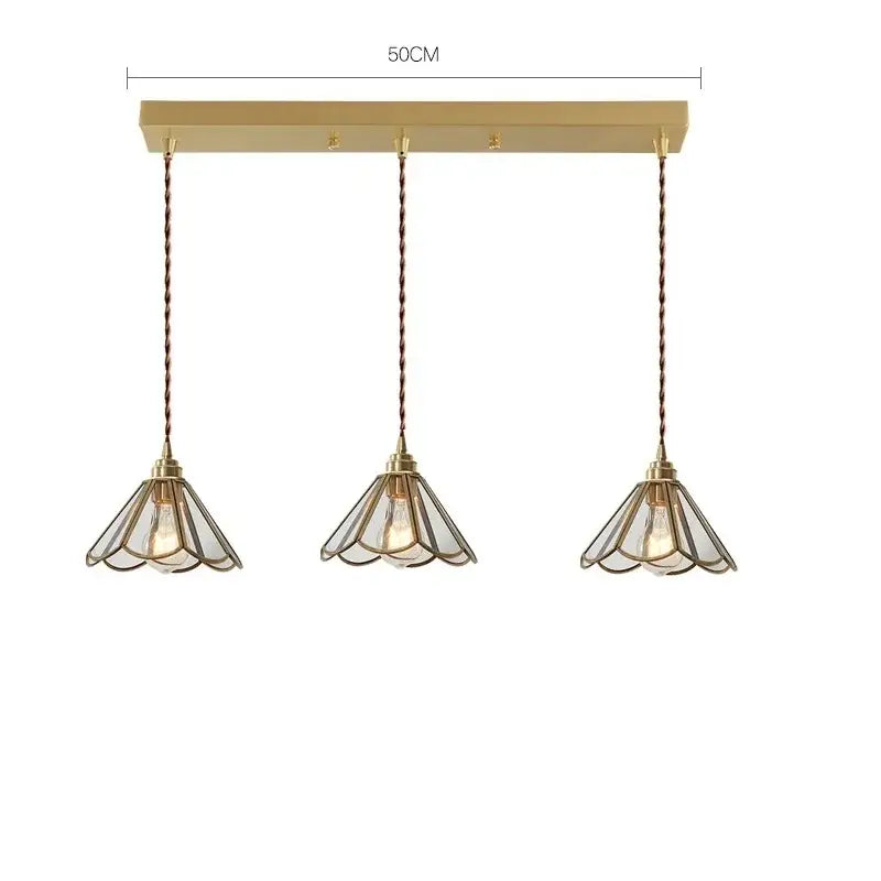 Modern brass glass copper led pendant lights dining room bell shape