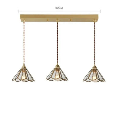 Modern brass glass copper led pendant lights dining room bell shape