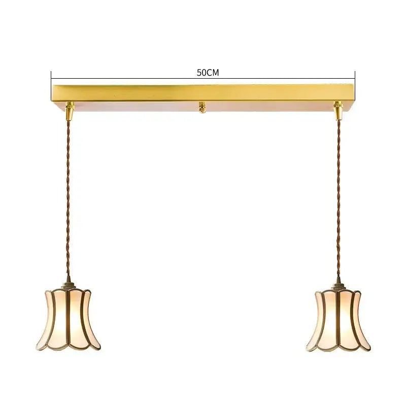 Modern brass glass copper led pendant lights dining room bell shape