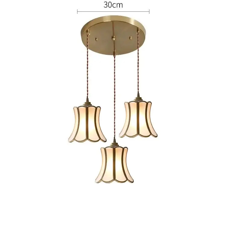 Modern brass glass copper led pendant lights dining room bell shape