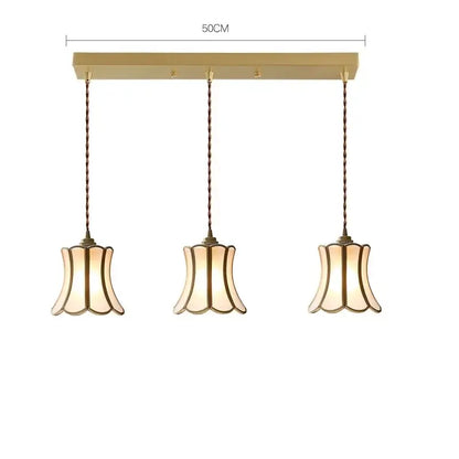 Modern brass glass copper led pendant lights dining room bell shape
