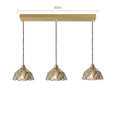 Modern brass glass copper led pendant lights dining room bell shape