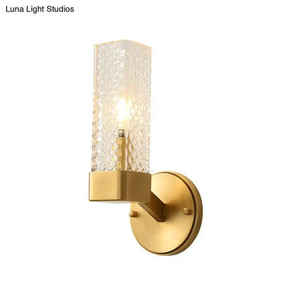Modern brass glass cubic wall lamp living room e12 e14 light