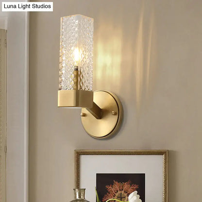 Modern brass glass cubic wall lamp living room e12 e14 light