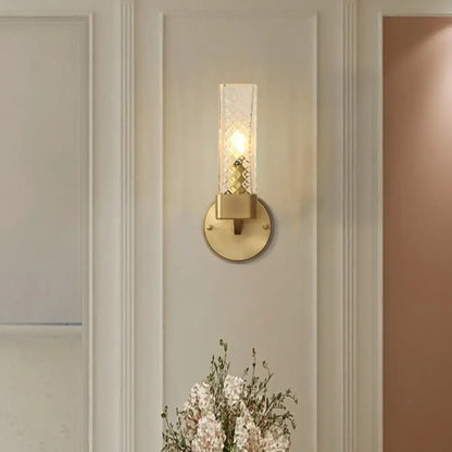 Modern brass glass cubic wall lamp living room e12 e14 light