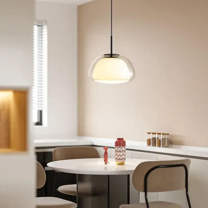 Modern brass glass jelly pendant lamp for dining room