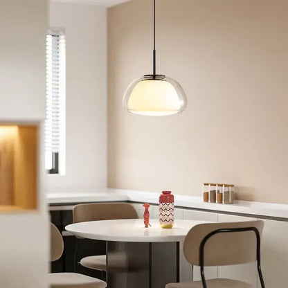 Modern brass glass jelly pendant lamp for dining room