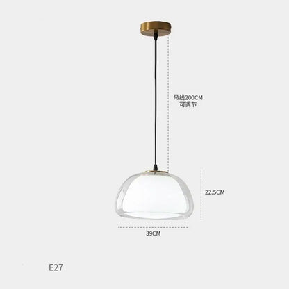 Modern brass glass jelly pendant lamp for dining room
