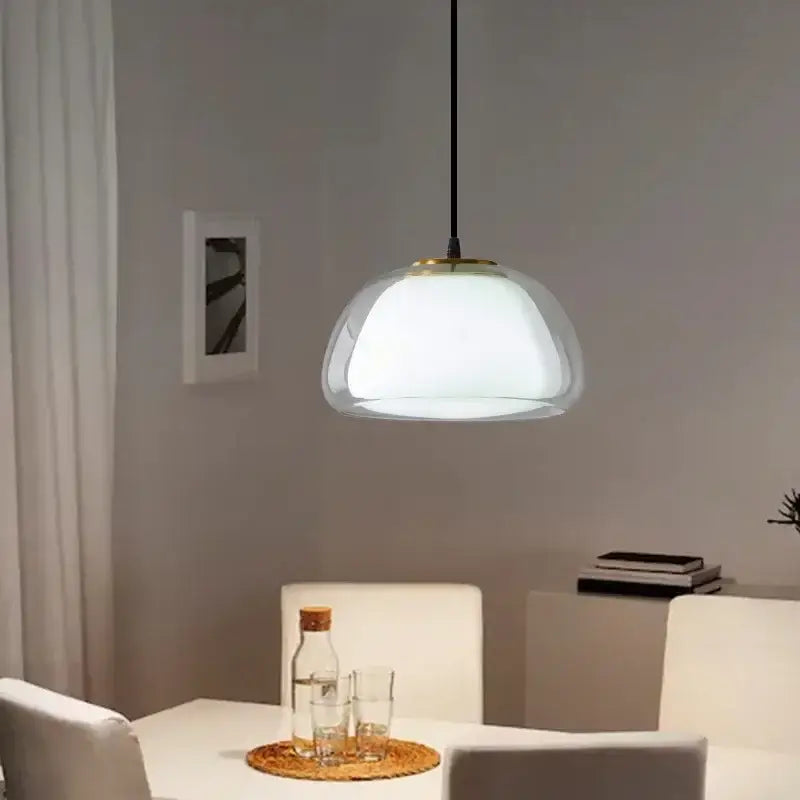 Modern brass glass jelly pendant lamp for dining room