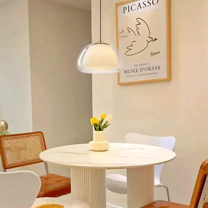 Modern brass glass jelly pendant lamp for dining room