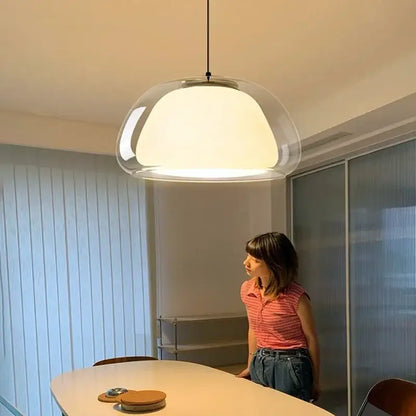 Modern brass glass jelly pendant lamp for dining room