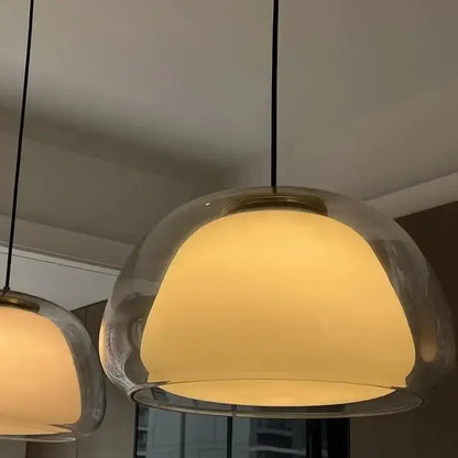 Modern brass glass jelly pendant lamp for dining room