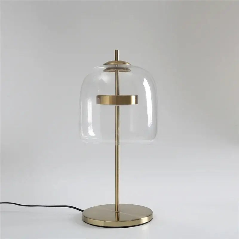 Modern brass glass lampshade led table lamp for bedroom decor