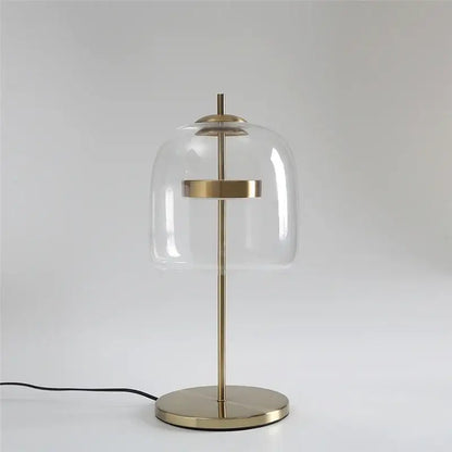 Modern brass glass lampshade led table lamp for bedroom decor