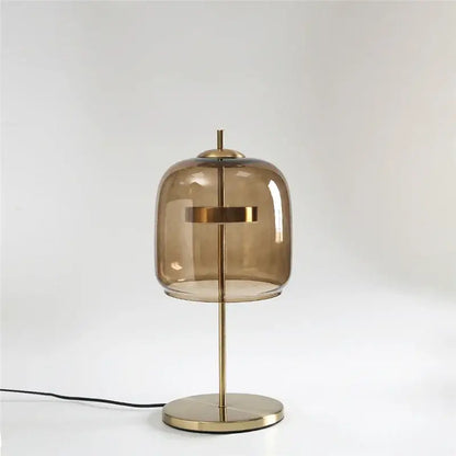 Modern brass glass lampshade led table lamp for bedroom decor