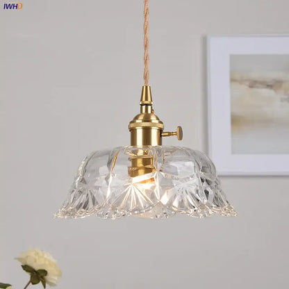 Modern brass glass led pendant light for dining room