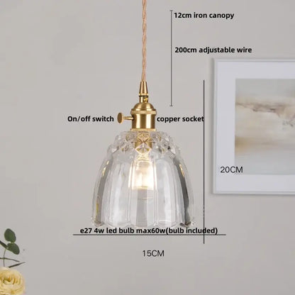Modern brass glass led pendant light for dining room