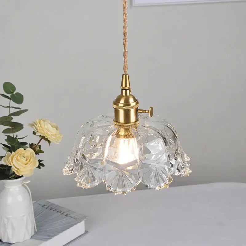 Modern brass glass led pendant light for dining room