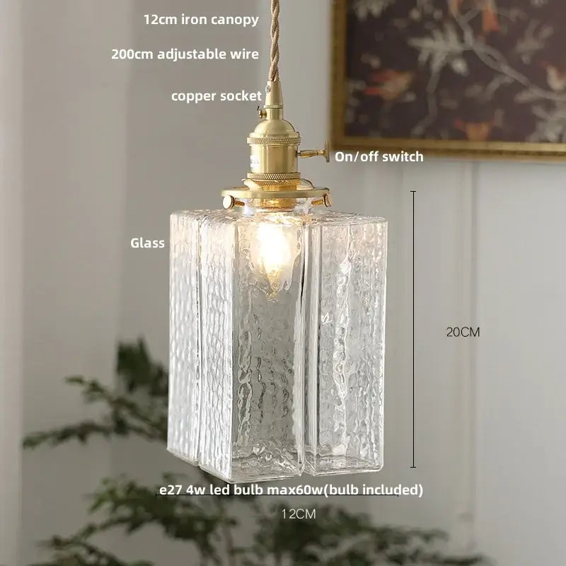 Modern brass glass led pendant light for dining room
