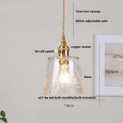 Modern brass glass led pendant light for dining room