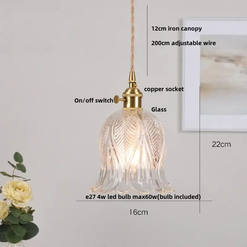 Modern brass glass led pendant light for dining room